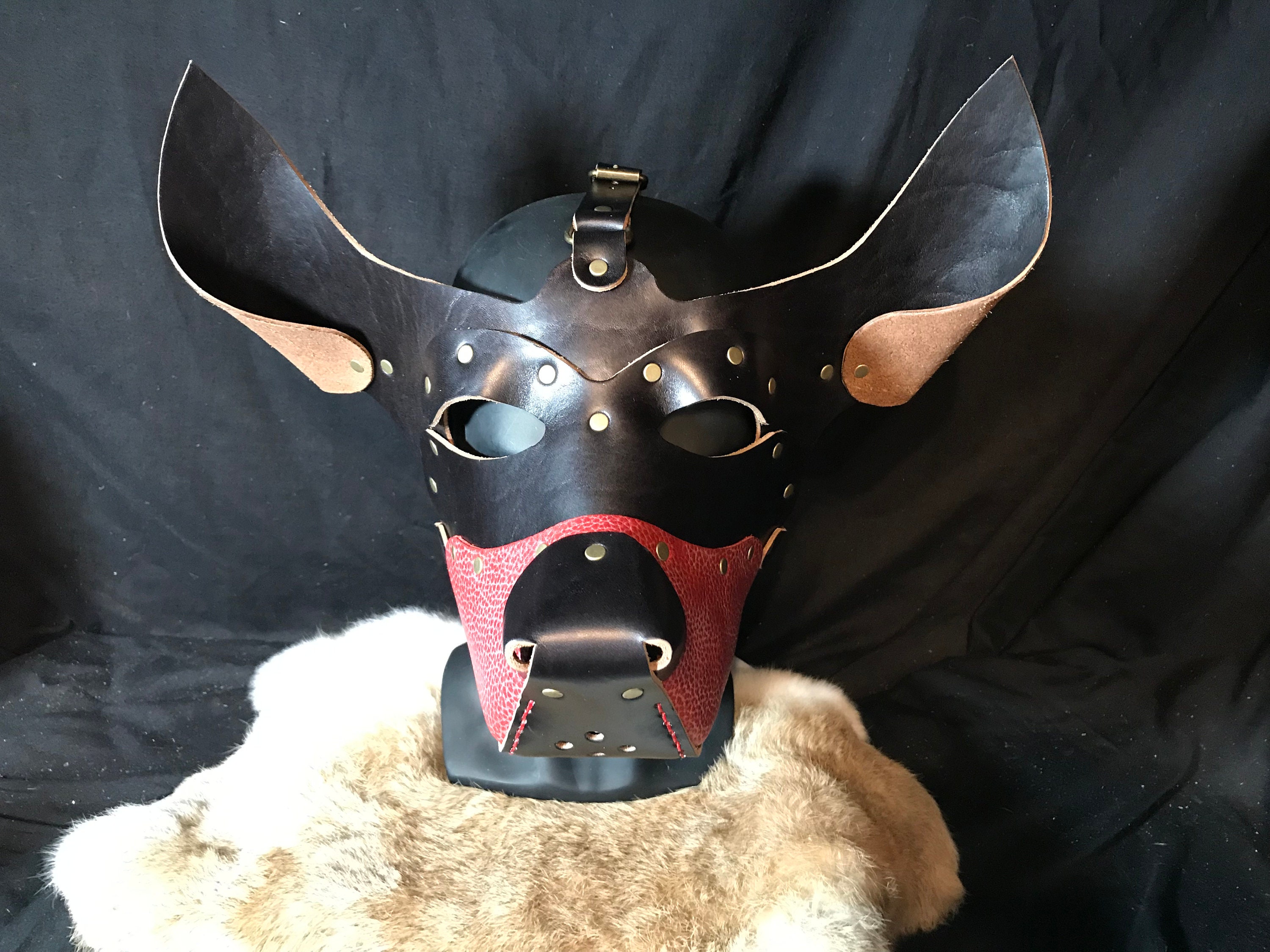 Genuine Leather Handmade Dog Pup Mask Puppy PetPlay Pet Play Etsy