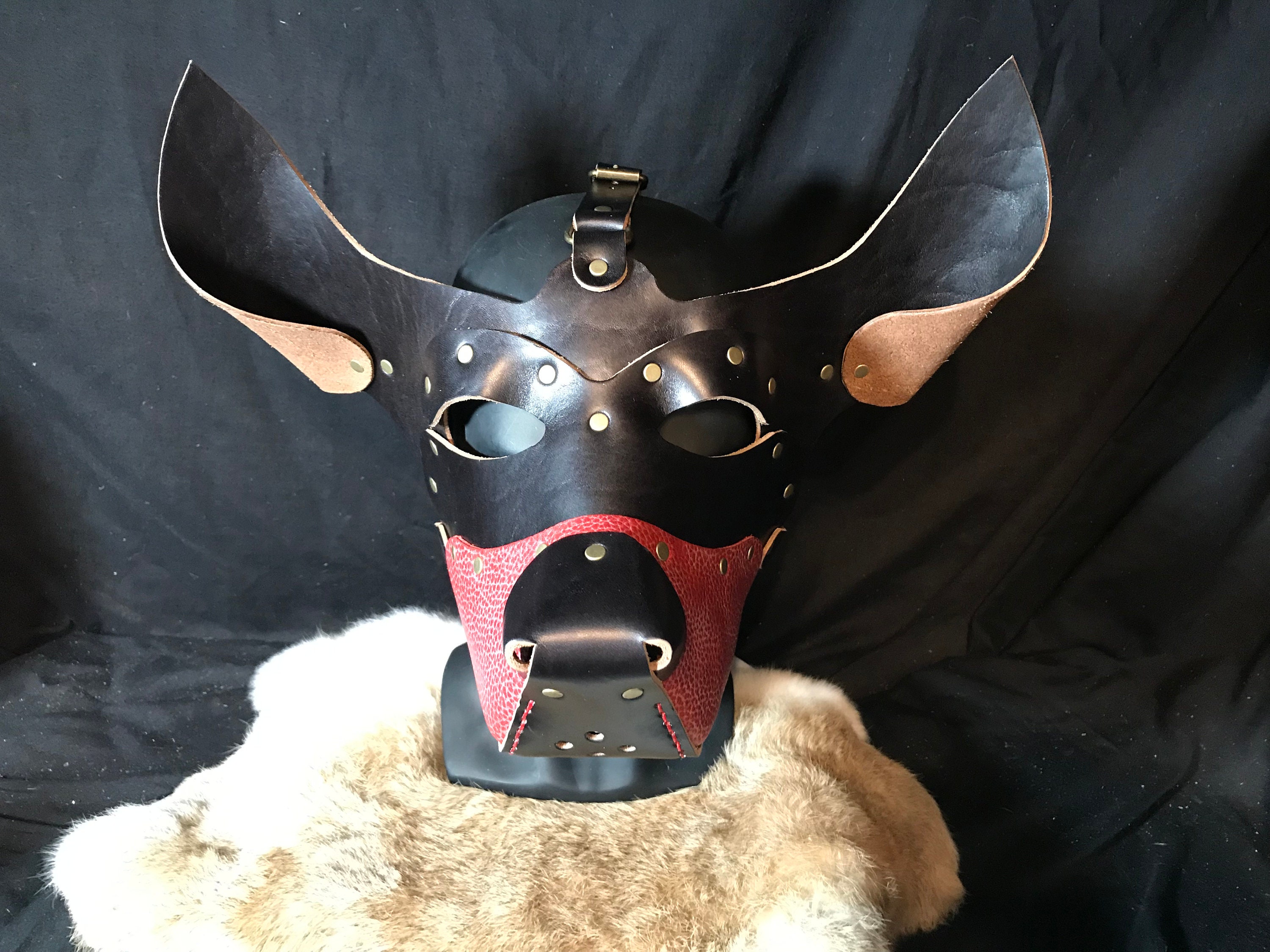 Genuine Leather Handmade Dog Pup Mask Puppy PetPlay Pet Play | Etsy