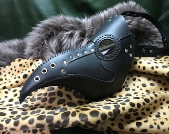 Genuine Leather Steampunk Handmade Hand Stitched Plague Doctor Mask Beak Face Mask Costume Halloween Party