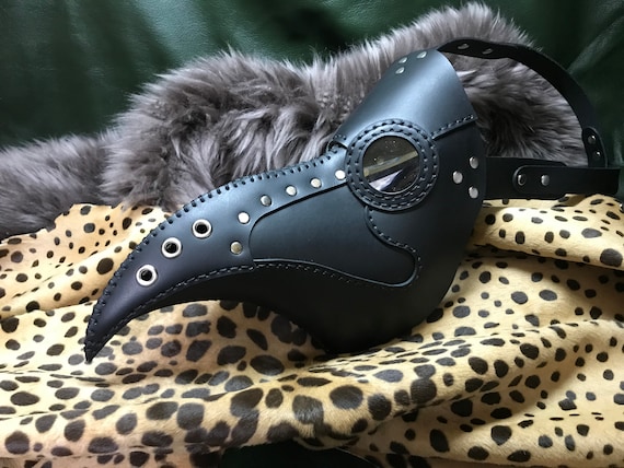 Genuine Leather Steampunk Handmade Hand Stitched Plague Doctor Mask Beak Face Mask Costume Halloween Party