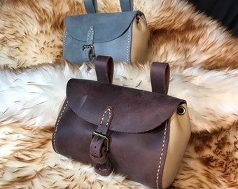 Genuine Leather Hand Stitched Handmade Pick Your Color Medieval Belt Bag Leather Hip Bag Waist Bag Festival Belt Bag
