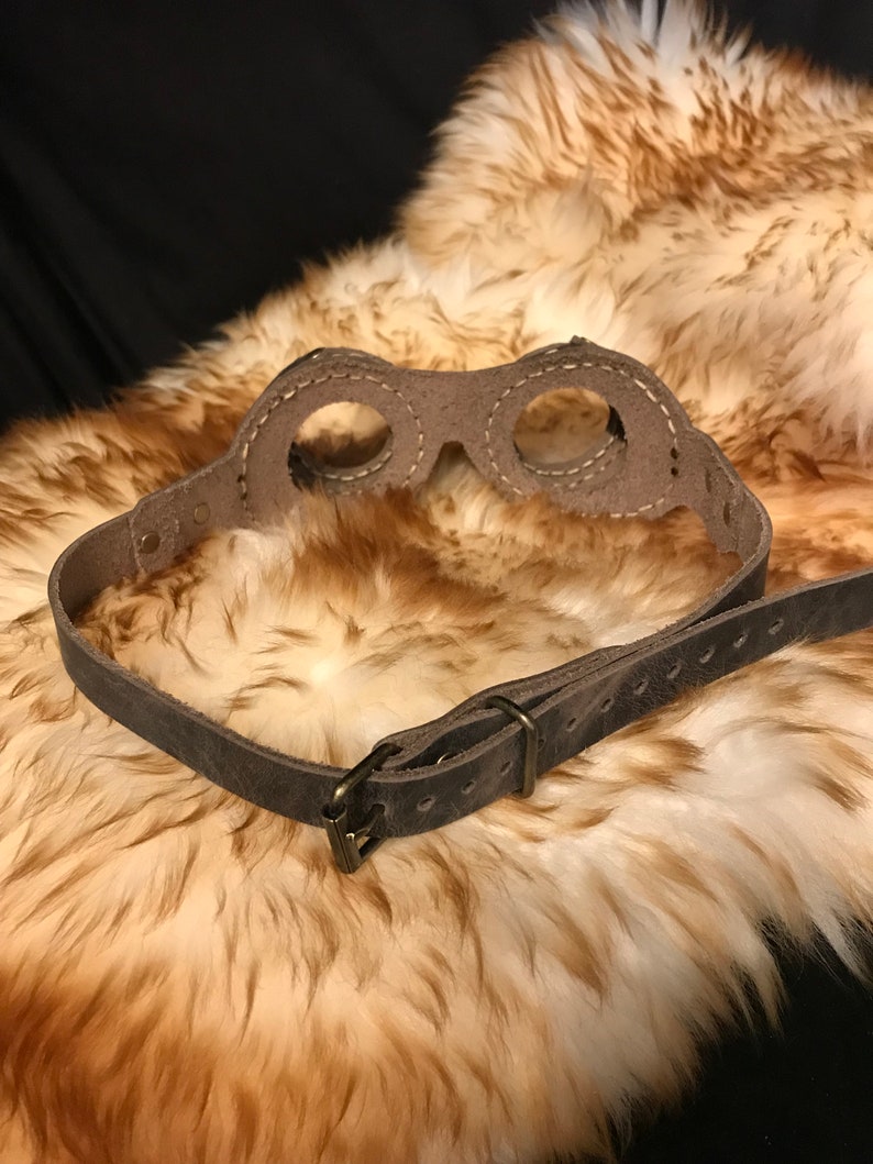 Ready To Ship Leather Goggles Bark Brown Steampunk Handmade Hand Stitched Genuine Hat Goggles Costume Fancy Dress Cosplay image 4