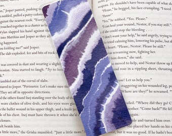 Abstract Bookmark, Tie dye inspired, laminated bookmark, unique bookmark, purple abstract art, librarian gift, stocking stuffer for readers