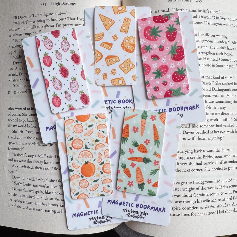 Farmers Market Themed Laminated Magnetic Bookmarks - Bookish Gifts ...