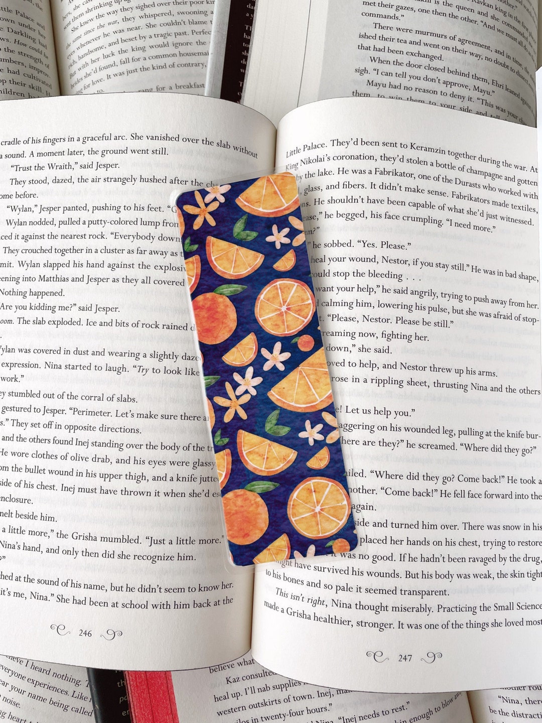 Fruit Bookmark, Orange Art, Fun and Unique Bookmark, Orange Bookmark ...