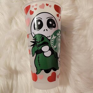 Jack Nightmare Love Sally  Inspired Customized Starbucks Cold Cup