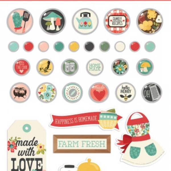 Simple Stories - Apron Strings Collection  Decorative Brads