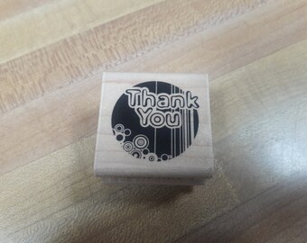 Inkadinkado Thank You Circle Rubber Stamp