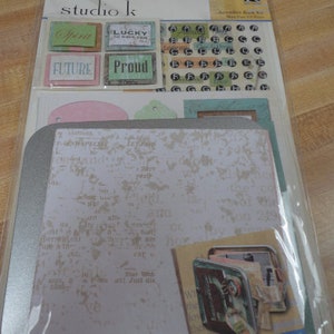 K and Company Studio K Accordion Scrapbook Album Paper Stickers & Tin Set