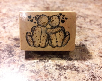 PSX Bear Couple Used Rubber Stamp