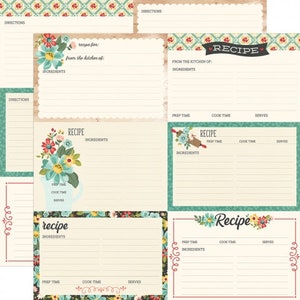 Simple Stories Apron Strings 12x12 Recipe Card Sheet