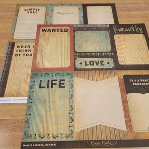 Cosmo Cricket 12 x 12 Wanted Paper Collection Journling Cards