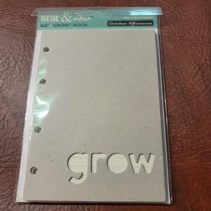 October Afternoon Grow Chipboard Scrapbook Album / Junk Journal