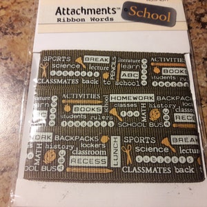 Attachments Ribbon School Words Embellishment