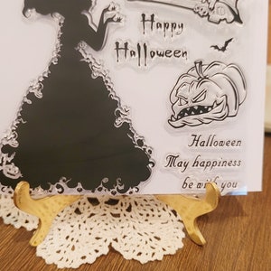 Happy Halloween Witch 12pc Cling Rubber Stamp Set