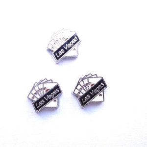 Floating Charm Las Vegas Poker Cards Charm