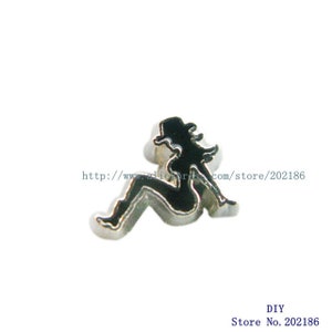 Floating Charm Cowgirl Silhouette Charm