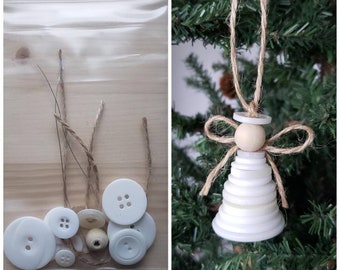 Kits de décorations à faire soi-même en forme d'ange avec boutons pour enfants