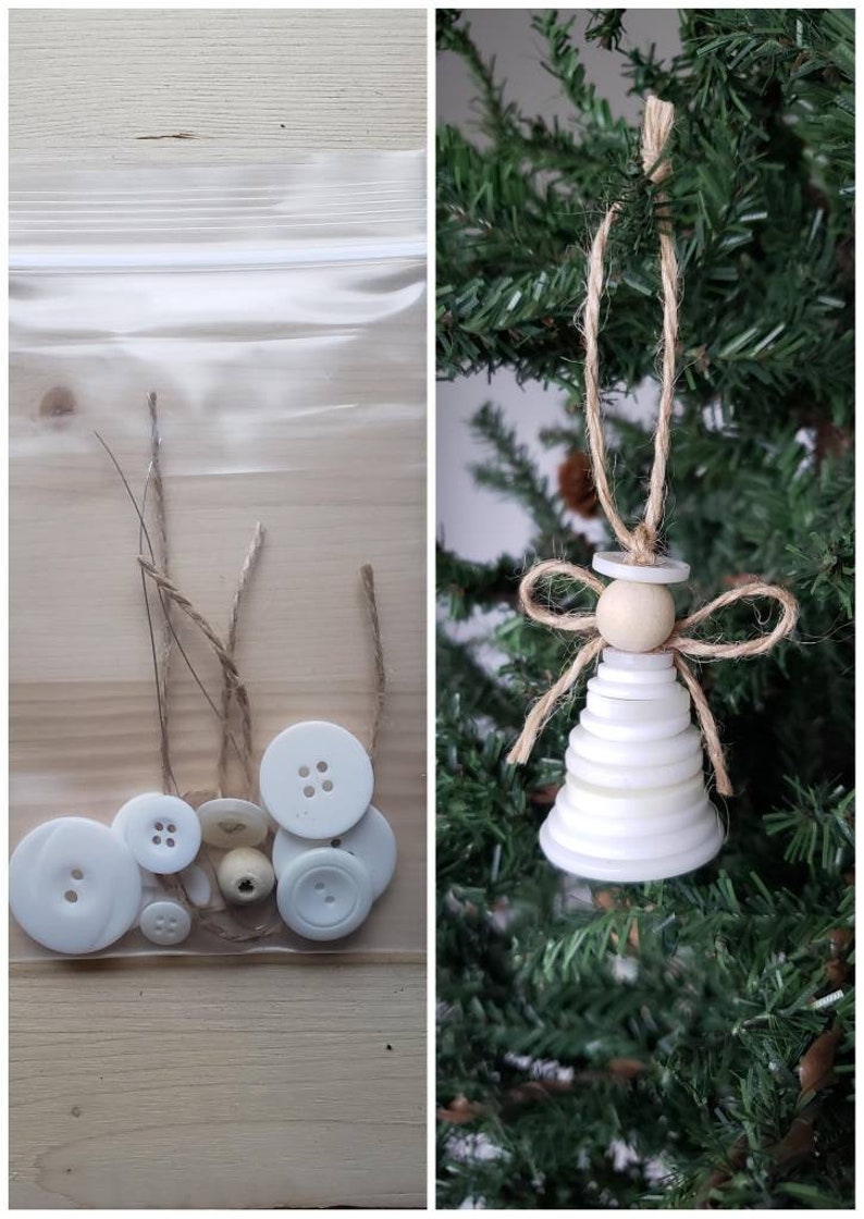 Kids Button Angel Makeyourown Ornament Kits Etsy