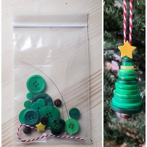 Kids Button Tree Make-Your-Own Ornament Kits