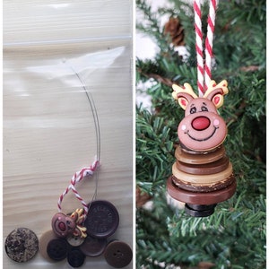 Kids Button Reindeer Make-Your-Own Ornament Kits