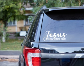 Christian Car Decal Transfers For Cars/Windows/Mugs/Coffee Cups/Laptop/Car Jesus Way Truth Life