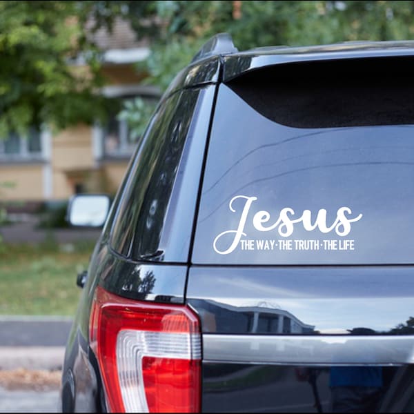 Christian Car Decal Transfers For Cars/Windows/Mugs/Coffee Cups/Laptop/Car Jesus Way Truth Life