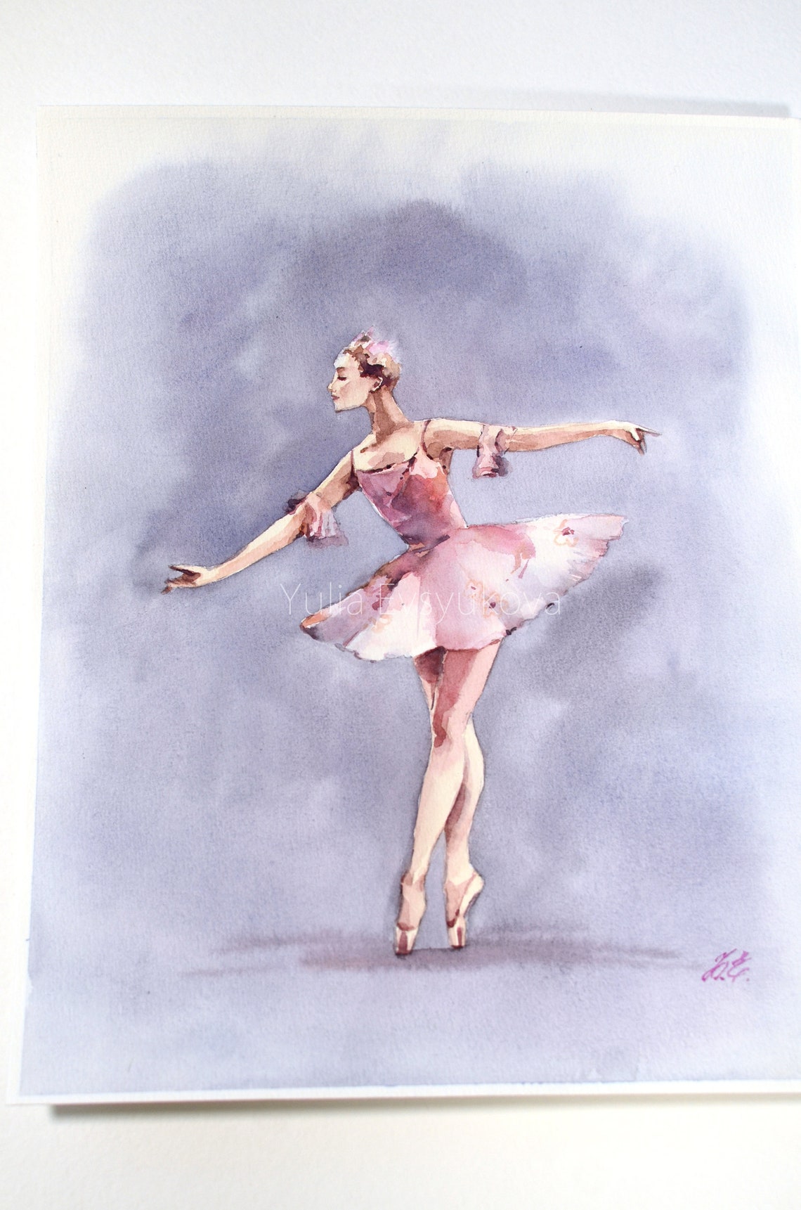 Pink Ballerina Art Ballet Painting Original Art 11.8 by 9.4 Etsy