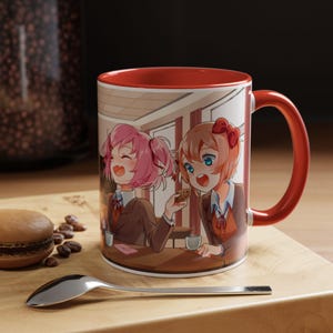 Doki Doki Literature Club!, DDLC!, Monika, Yuri, Natsuki, Sayori, Accent Coffee Mug 11 oz.
