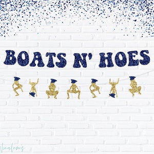 Bachelorette Party Decorations, Boats and Hoes Banner,  Beach Bachelorette Party Decorations, Nautical Bachelorette, Nauti Bach, Beach Bach
