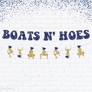 Bachelorette Party Decorations, Boats and Hoes Banner,  Beach Bachelorette Party Decorations, Nautical Bachelorette, Nauti Bach, Beach Bach