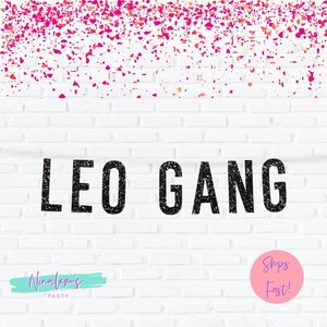 Birthday Banner, Leo Gang Birthday Decor, Birthday Party Decorations, Zodiac Birthday Banner, 21st, 18th, 25th, 30th, 35th, 40th