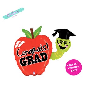 Graduation Decoration 2021, Bookworm Balloon  Class of 2021, High School Graduation Balloons, 2021 Graduation Banner