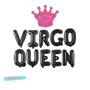 21st Birthday Decorations, Virgo Queen Balloon Banner, Birthday Banner, Birthday Party Decorations, Birthday Decor, 25th, 30th, 18th,