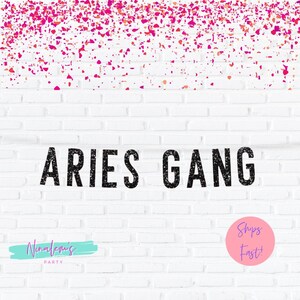 Birthday Banner, Aries Gang Birthday Decor, Birthday Party Decorations, Zodiac Birthday Banner, 21st, 18th, 25th, 30th, 35th, 40th