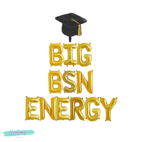 Nurse banner, Big BSN Energy Balloon Banner, Nurse Graduation Party Decorations, nurse graduation banner, grad party banner