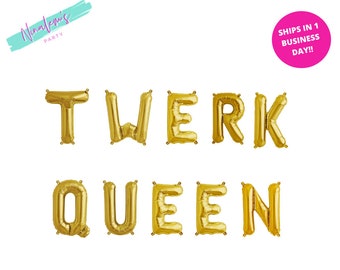 21st Birthday Decorations,  Twerk Queen Balloon Banner, Birthday Banner, Birthday Party, WAP Banner, Birthday Decor, 25th, 30th, 18th,