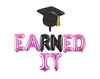 Nurse banner, Earned It Balloon Banner, Nurse Graduation Party Decorations, Registered Nurse grad banner, RD Graduation, Nursing school grad