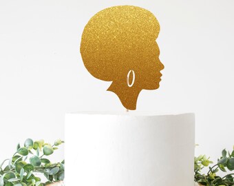 Black Woman Cake Topper, Black History Month Cake Topper,  Black Lives Matter,  Natural Hair