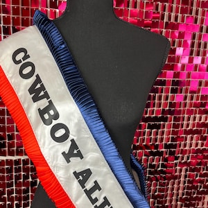 Ceinture cowboy, ceinture kamala cowboy, ceinture rouge blanc et bleu, ceinture de la mariée, ceinture d'anniversaire, déguisement d'Halloween, ceinture de concert de cow-boy, ceinture de rodéo