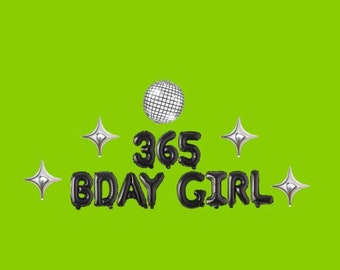 21st Birthday Decorations, Brat Decorations, 365 Bday Girl Balloon Banner, Brat Birthday Decorations, Brat Summer Merch