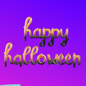 Halloween Decor, Halloween Decorations, Happy Halloween Script Cursive Balloon Banner, Ombre Halloween Balloon Banner, Halloween Party Decor