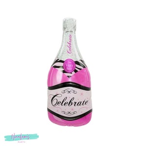 Pink Champagne Bottle Balloon, Birthday Party Decorations, Bachelorette Party Decorations, 21st Birthday Decorations, 25th, 30th, 35th