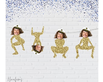 Bachelorette Party Decorations, Boats and Hoes Twerk Face Banner, Beach Bachelorette Party Decorations, Nautical Bachelorette, Nauti Bach