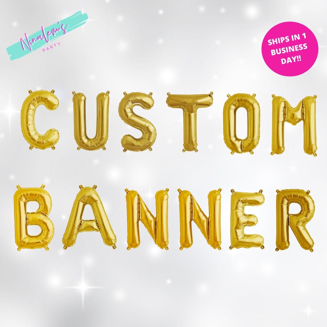 Balloons Birthday Personalized Banner Balloons Birthday Personalized Banner