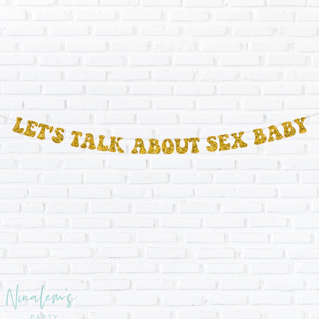 Gender Reveal Decorations, Let's Talk About Sex Baby Banner Sign for a