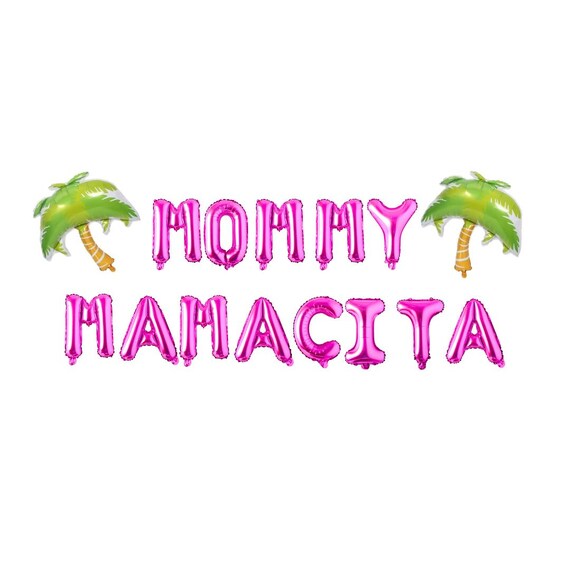 Island of Love Baby Shower Decorations, Mommy Mamacita Funny Baby Shower Balloon Banner, Island of Love Themed Baby Shower