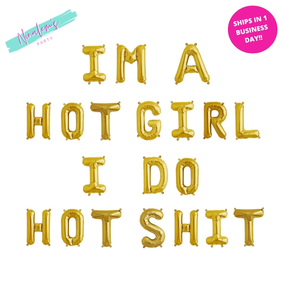 "I'm A Hot Girl I Do Hot" Bachelorette Party Banner | Black Glitter Birthday Decor For 18th, 21st, 30th Parties