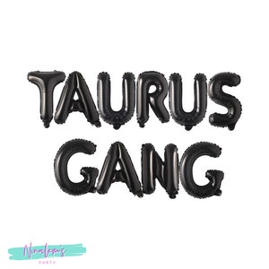 21st Birthday Decorations, Taurus Gang Balloon Banner, Birthday Banner, Birthday Party Decorations, Birthday Decor, 25th, 30th, Taurus