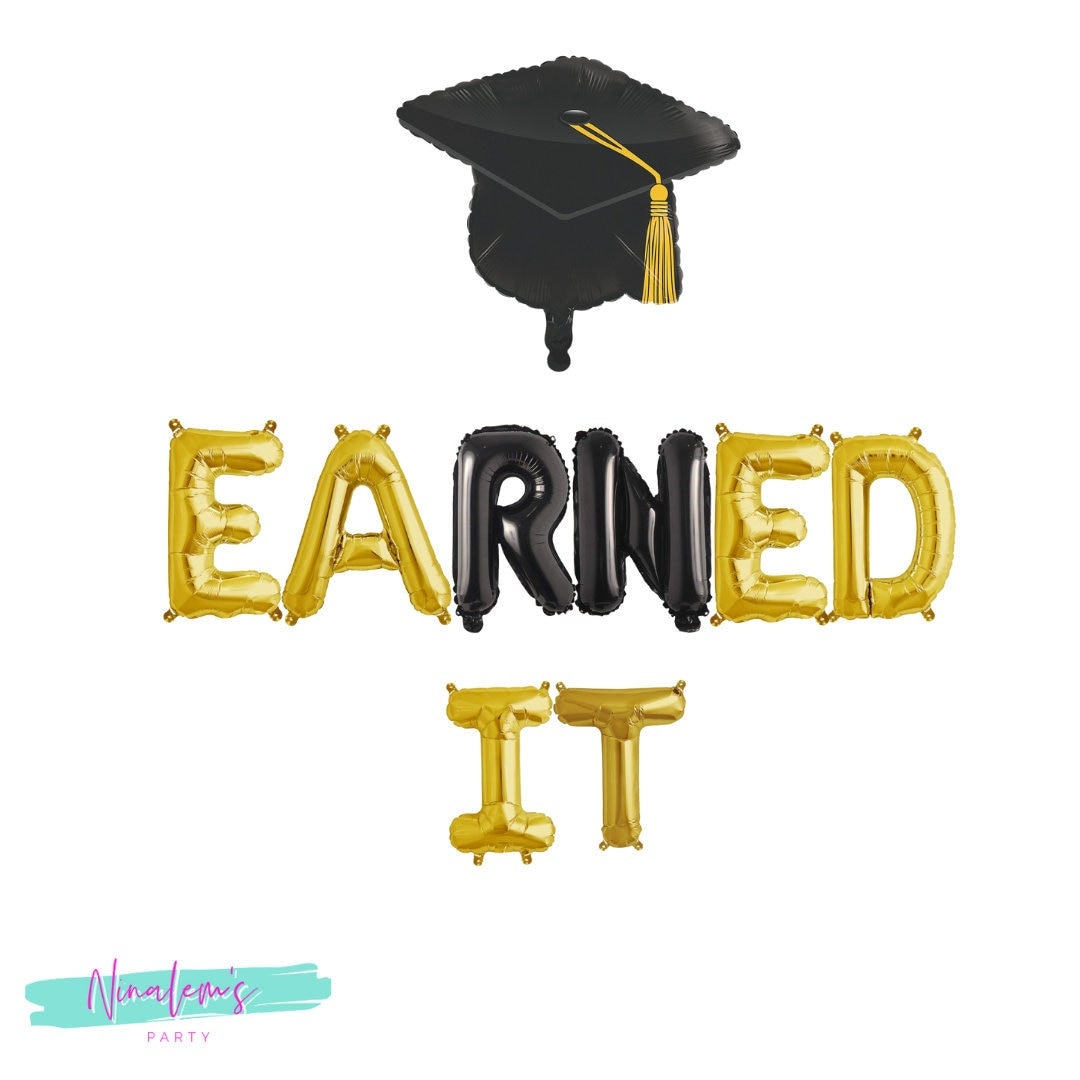 "Earned It" Glitter Nurse Graduation Banner – RN Graduate Party Decor, Nursing School Grad Celebration, Premium Cardstock
